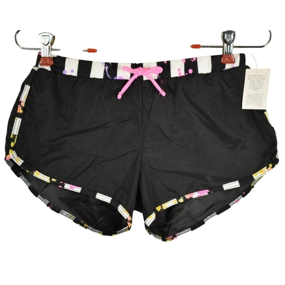 Malibu Juniors Size 12 Board Shorts Black Splash Pattern New with Tags